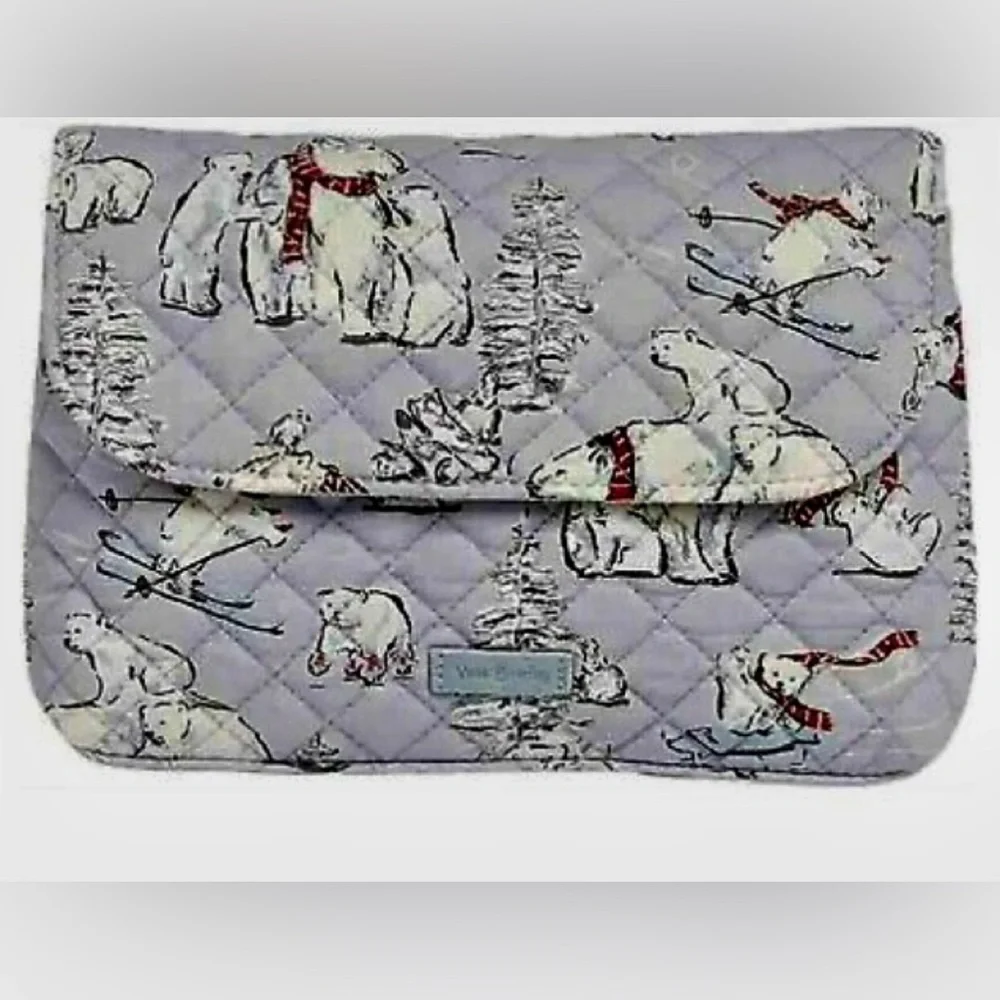🌟Vera Bradley Iconic Brush & Cosmetic Case Beary Merry Limited Edition🌟  NWT